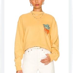 Boys Lie Yellow Sweatshirt with Blue Graphic